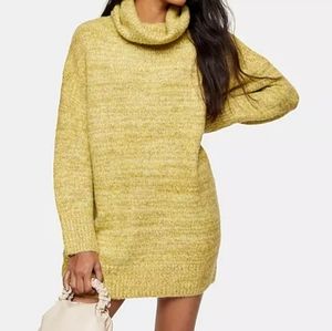 Topshop Green Roll Neck Sweater Dress Size US 4-6